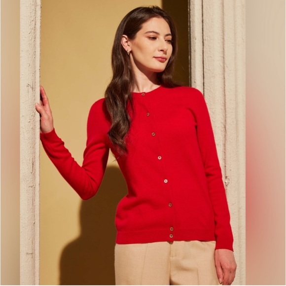 Gobi Cashmere Crew Neck Cardigan - Picture 14 of 14